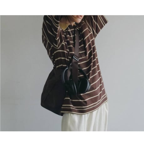 【anuke】Border Loose Polotops　納期：7月上旬～8月上旬