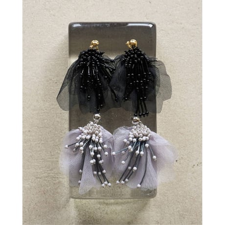 【anuke】Tulle x Beads Pierce