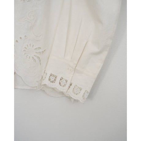 【anuke】Cutwork Opencollar Shirts