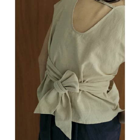 【ànuke】Linen  Cachecoeur Tops