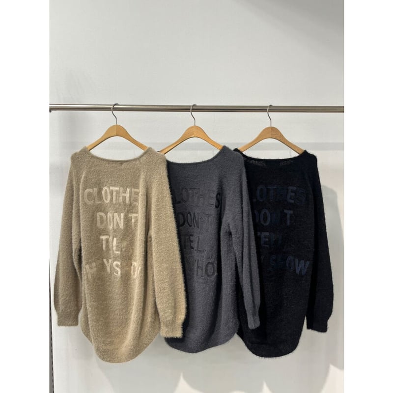 ROSIEE】バックロゴ刺繍シャギーニット | selectshop kusukusu ROSIEE】バックロゴ刺繍シャギーニット | selectshop kusukusu