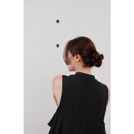 【Hella】cotton crepe layer top　※納期5月中旬〜6月中旬