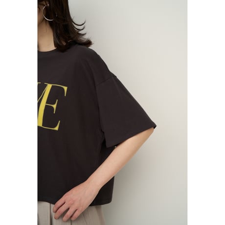 【CHIGNON】"AWE"ﾌﾟﾘﾝﾄｸﾛｯﾌﾟﾄﾞTee