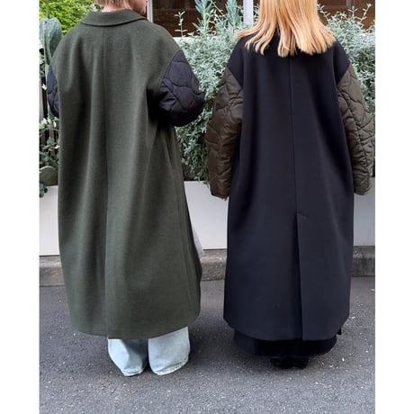 【NOMINE】 袖キルティングステンカラーコート