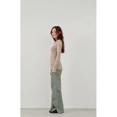 【Hella】flocky tulle top　※納期2月中旬〜3月中旬