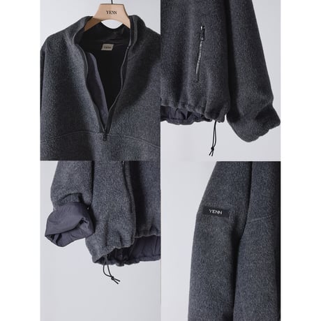【YENN】SHAGGY HALF ZIP JK　※納期：8月中旬～9月中旬