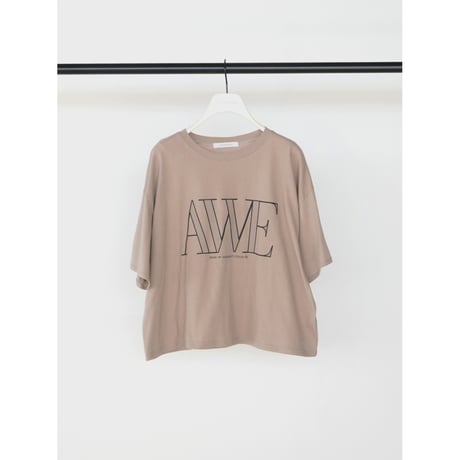 【CHIGNON】"AWE"ﾌﾟﾘﾝﾄｸﾛｯﾌﾟﾄﾞTee