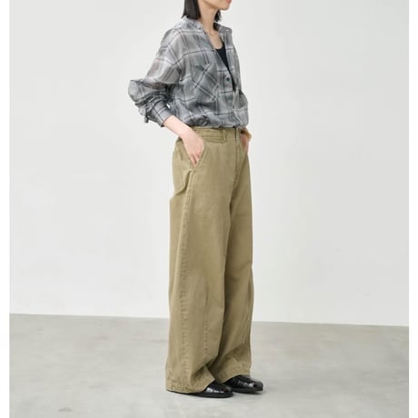 【KHA:KI】SHEER CHECK OVER SHIRTS
