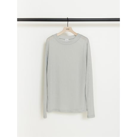 【YENN】SHEER RIB LONG TEE