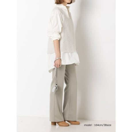 【YENN】W JERSEY FLARE PT