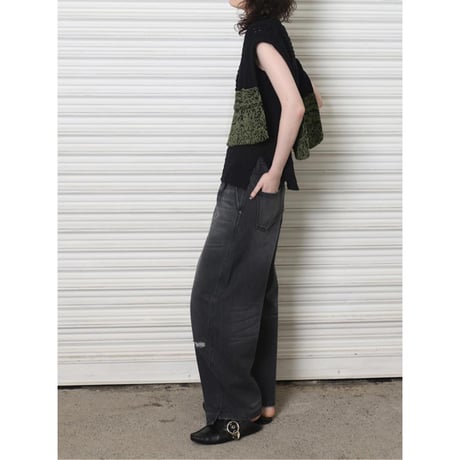 【YENN】CURVED SEAM DENIM PT GRAY  ＊