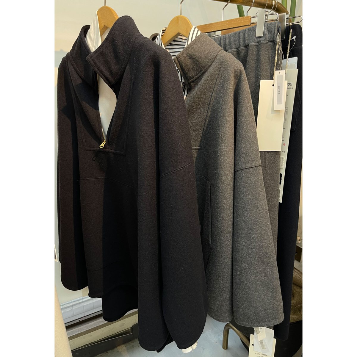 カフネ　ジップアップポンチョプルオーバー　ウールレット cafune】zip up poncho pullover 45903 | selectsh