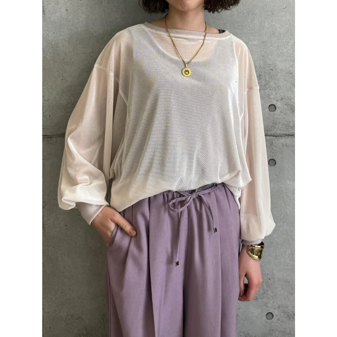 ROSIEE】ベロアメッシュゆったりTOPS | selectshop kusukusu