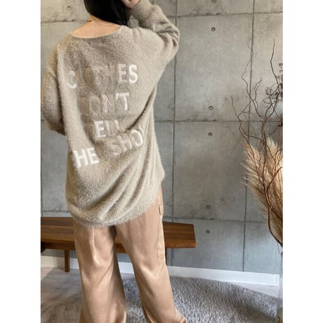 【ROSIEE】バックロゴ刺繍シャギーニット
