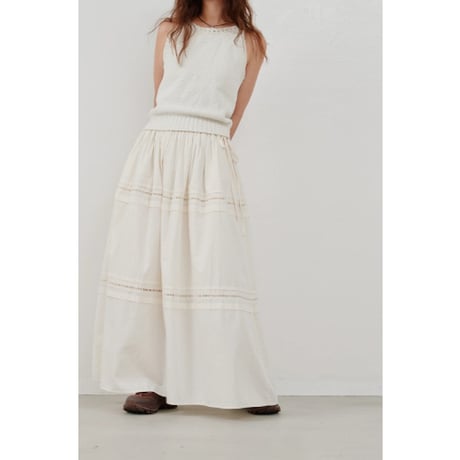 【Hella】ladder lace gather skirt　※納期4月中旬〜5月中旬