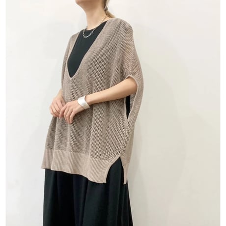 【siro de labonte】tape yarn mesh vest
