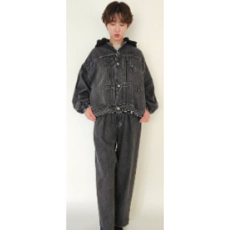 【Boutique Ordinary】Detachable Hood Denim Jacket