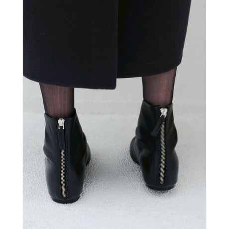 【TODAYFUL】Square Leather Flat Boots　※納期10月下旬～11月下旬