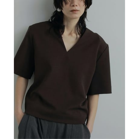 【anuke】Powershoulder Vneck Tops※9月上～10月上