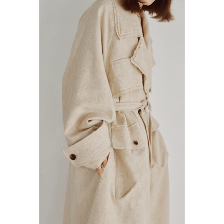 【Hella】Linen Wool Trench Coat　※納期9月上旬～10月上旬