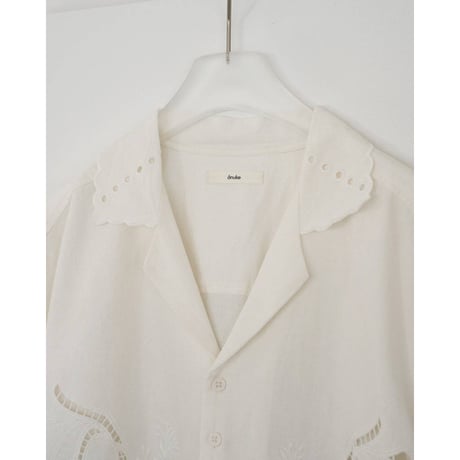 【anuke】Cutwork Opencollar Shirts