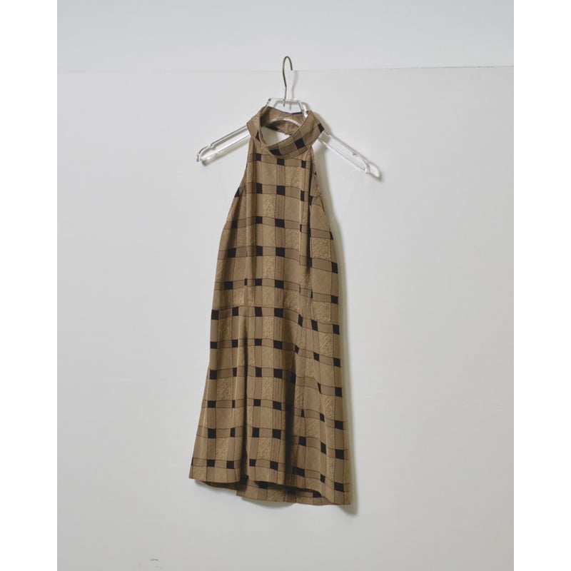 TODAYFUL】Halterneck Checkjacquard Tops ※納期5/中～