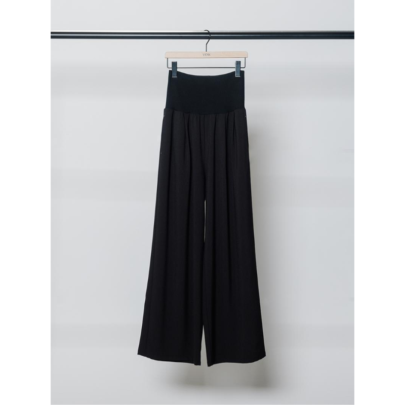 YENN】WAIST RIB WIDE PT | selectshop kusukusu 