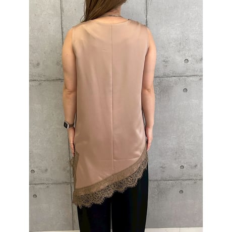 【ROSIEE】アシンメトリーサテンレースジレ