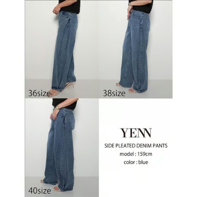 YENN】SIDE PLEATED DENIMPT ※予約 | selectshop kus