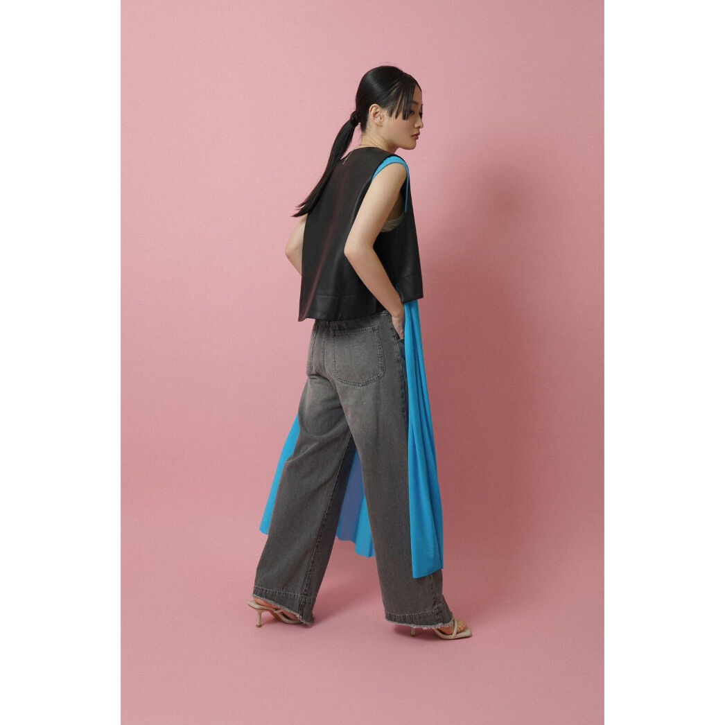 新品タグ付 CYAN TOKYO ワイドテーパーナイロンサルエル ヤマダヤ♬ CYAN TOKYO】リブウエストデニムワイド | selectshop kusukusu
