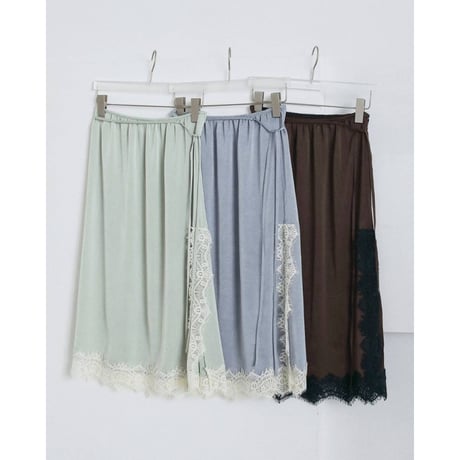 【anuke】Satin Lace Skirt