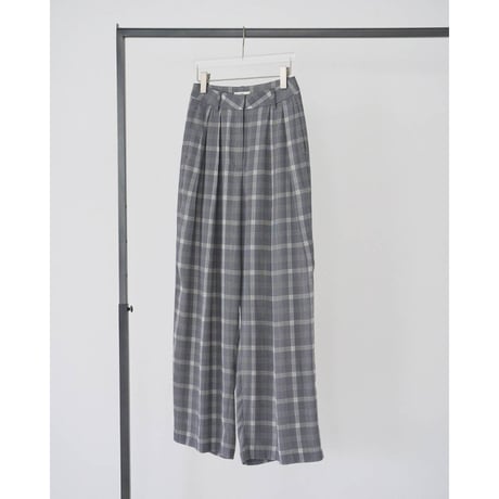 【anuke】Check Daubletuck Pants