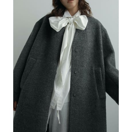 【anuke】Collarless Cocoon Coat※11月上～12月上