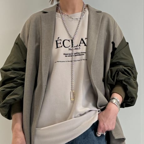 数量限定再再再再販✨【Sea'ds mara】Plain rectangular ball chain necklace