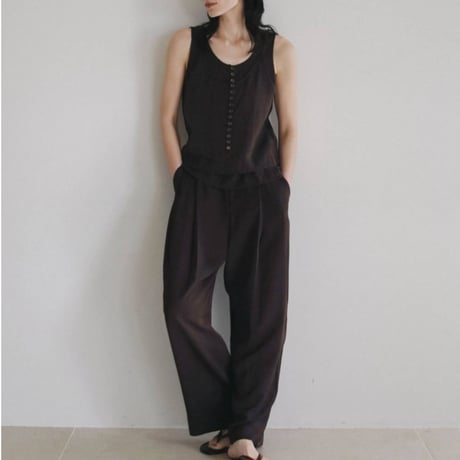 【anuke】Twill Satin Pants　※納期7月中旬～8月中旬