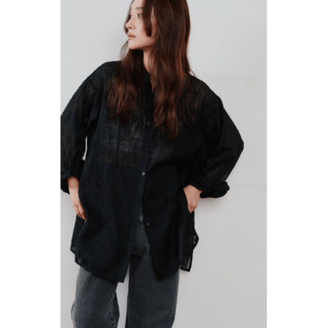 【Hella】cut jacquard long shirt　※納期3月中旬〜4月中旬