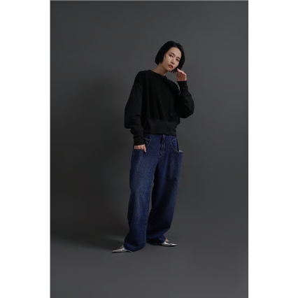 CYAN TOKYO　シアン トウキョウ　ドレープPKカルゼデニムバギー CYAN TOKYO シアン トウキョウ ドレープPKカルゼデニムバギー