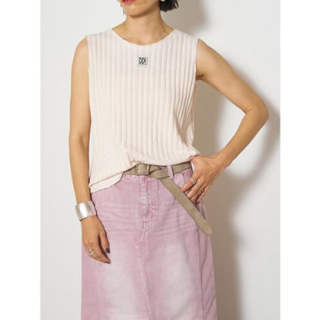 【YENN】CUT OFF RIB TANKTOP
