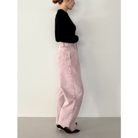 【YENN】HIGH RISE TUCK WIDE　ピンク