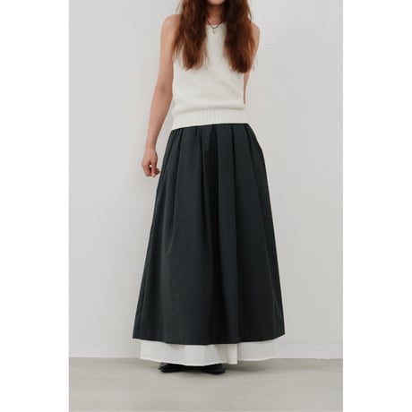 【Hella】striped layered skirt　※納期2月中旬〜3月中旬