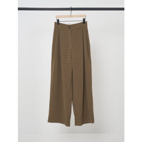 【YENN】PLAID 2TUCK WIDE PT