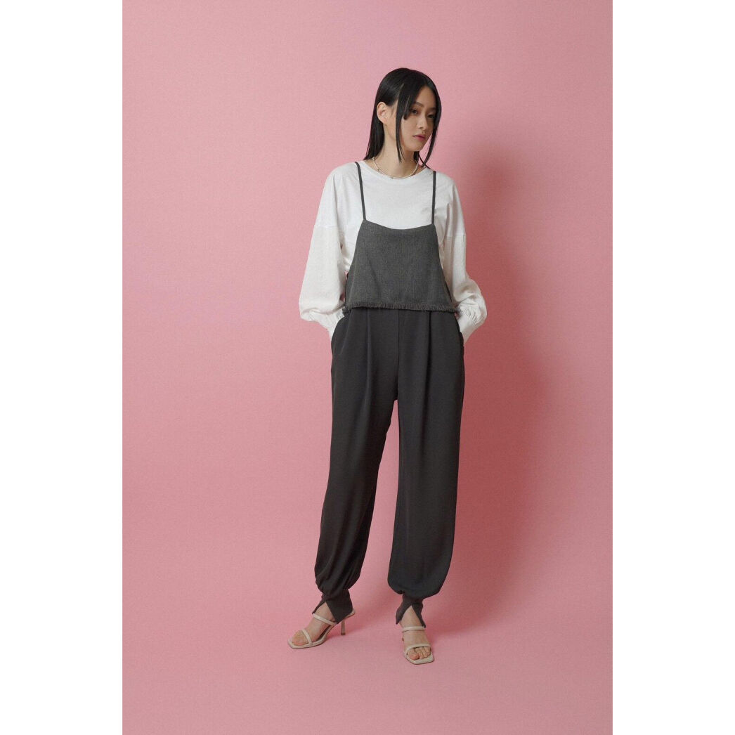 [超美品]CYAN TOKYO シアントーキョー　フリンジ切替ジョガーサロペット CYAN TOKYO TOKYO（シアン トーキョー） フリンジ切替 ジョガー