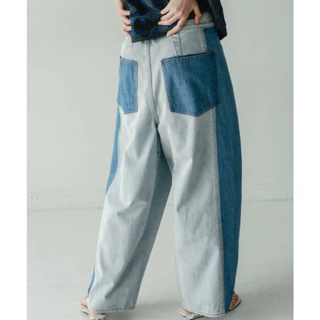 【WHYTO.】asymmetry tuck denim