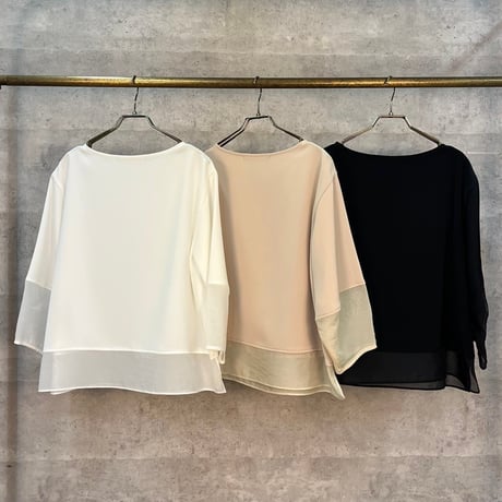【Anna Kerry】SHEER SWITCHING BLOUSE