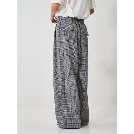 【YENN】 PLAID TUCK EASY PT