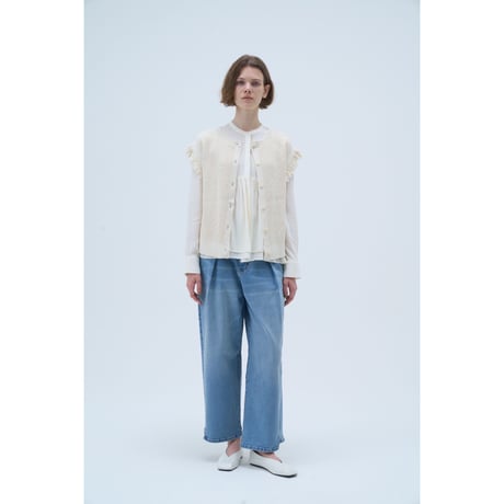 【Boutique Ordinary】2-Way Fringe Knit Vest ※限定カラーレッド