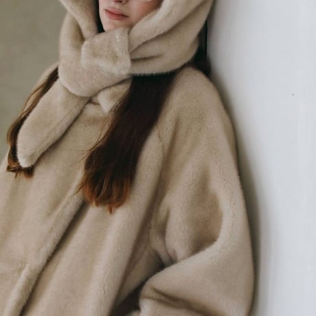 【anuke】Eco Minkfur Hoodie　※納期11月中旬～12月中旬