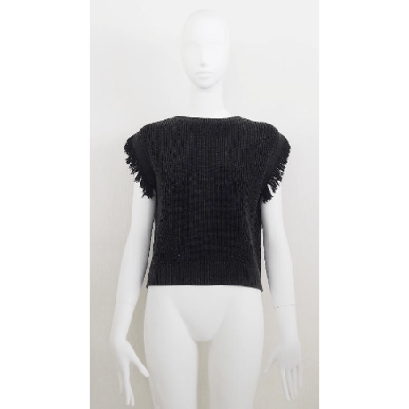 【Boutique Ordinary】2-Way Fringe Knit Vest ※限定カラーレッド