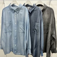 【Dignite collier】シアーデニムシャツ