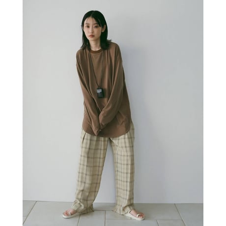 【anuke】Check Daubletuck Pants